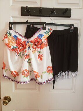 Summer Bohemian style top and shorts 1X.